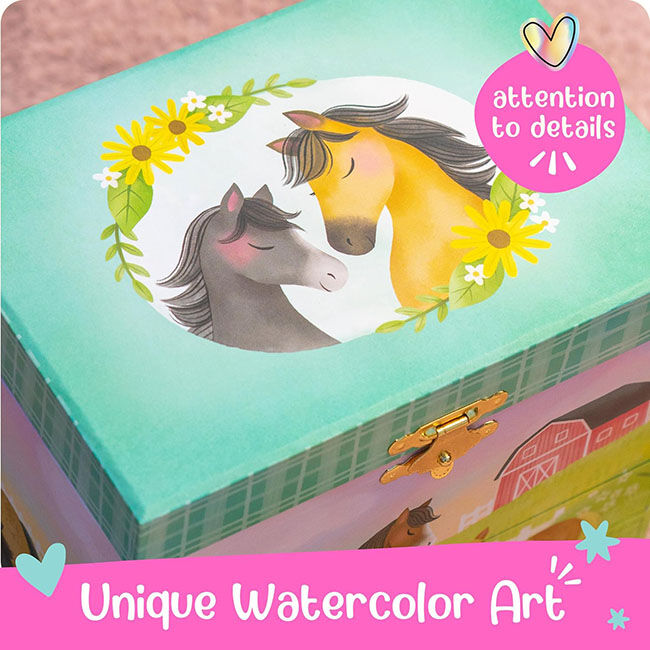Giggle & Honey 2-Drawer Musical Jewelry Box - Dancing Horse image number null