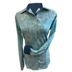 RHC Equestrian Women's Microfiber Quick-Dry Easy-Care Show Shirt - Asian Paisley