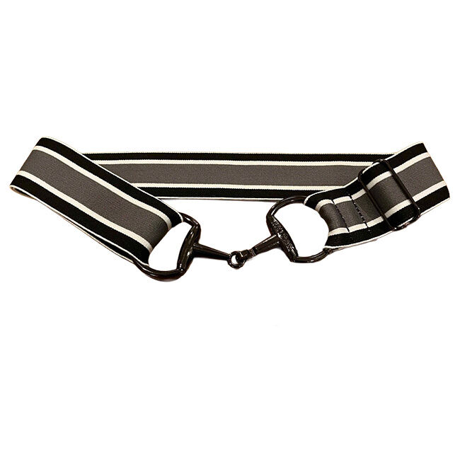 Anademi Stretch Belt with Black Bit Buckle - Stripes image number null