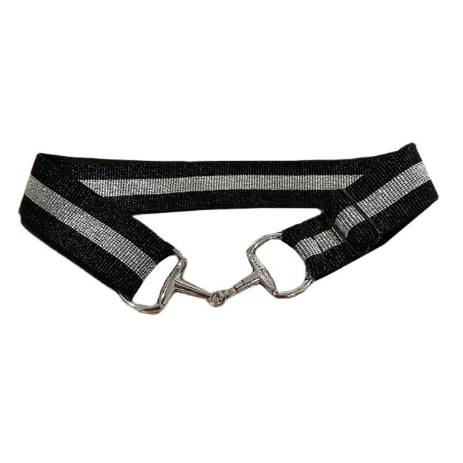 Anademi Stretch Belt with Silver-Tone Bit Buckle - Shimmers image number null