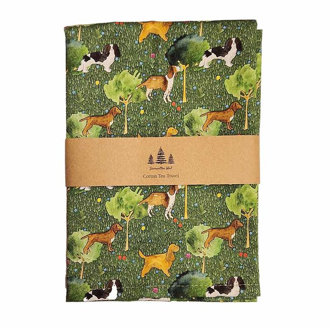 Samantha Hall Designs Tea Towel - Dogs image number null
