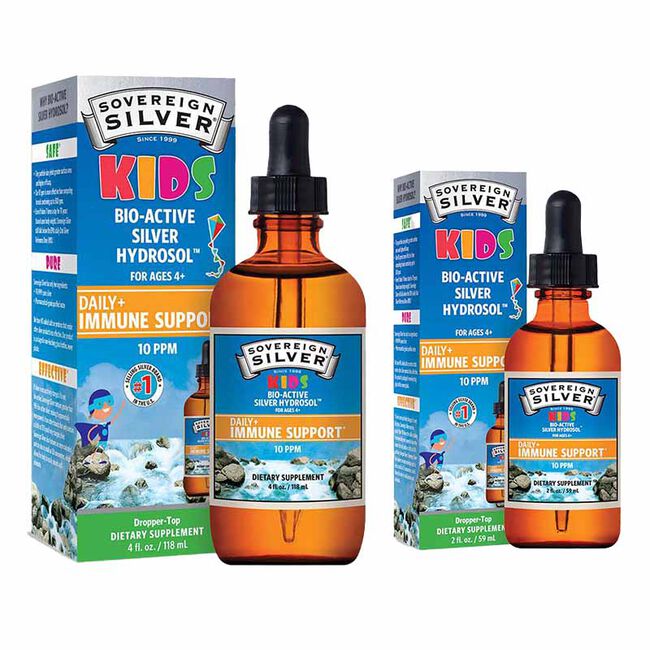 Sovereign Silver KIDS Bio-Active Silver Hydrosol - Daily+ Immune Support - Dropper-Top Bottle image number null