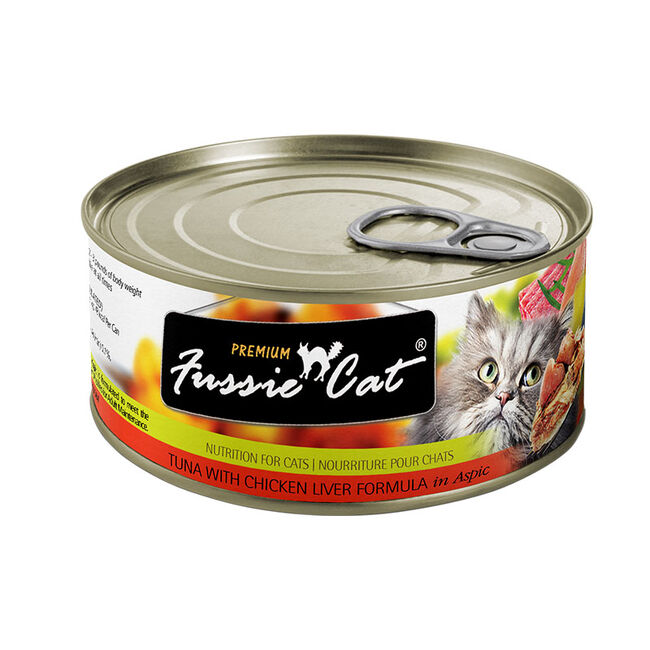 Fussie Cat Premium Cat Food - Tuna with Chicken Liver in Aspic - 2.8 oz image number null