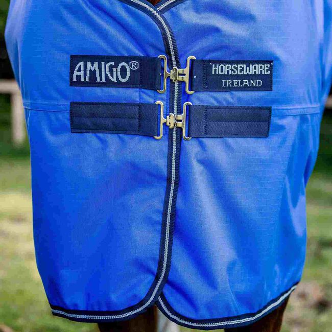 Horseware Amigo Hero Ripstop Turnout (0g Lite) - Blue/Navy & Grey - Closeout image number null