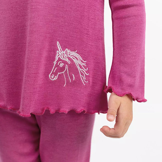 Engel Kids' Wool/Silk Blend Dress Top - Raspberry image number null