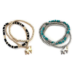 Wyo-Horse Prancing Horse Beaded Bracelet Set