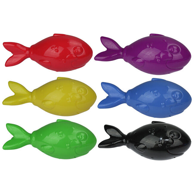 Multipet Lobberz Rubber Fish Toy - Assorted Colors image number null