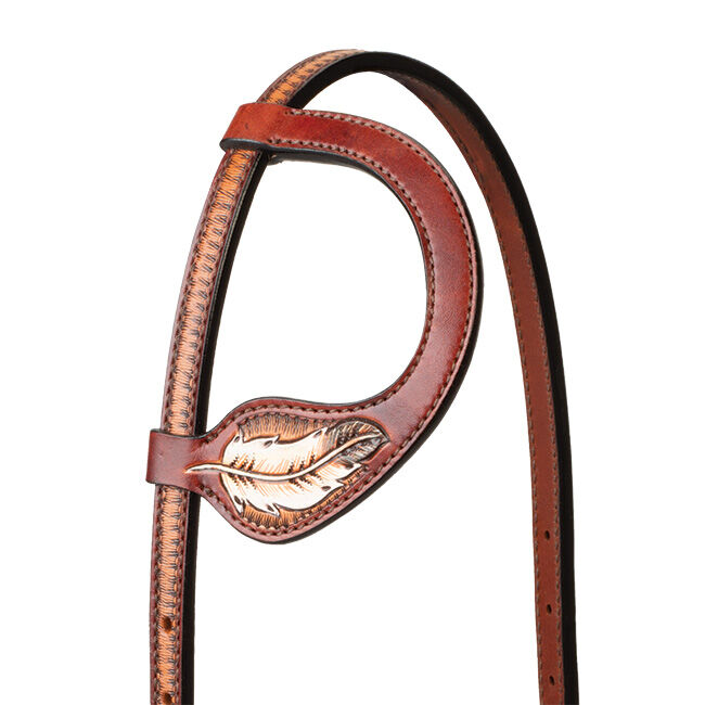 Weaver Equine Turquoise Cross Coco Feather Sliding Ear Headstall image number null