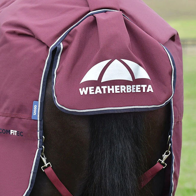 WeatherBeeta ComFiTec Essential Turnout with Standard Neck (0g Fill) - Burgundy/Navy image number null