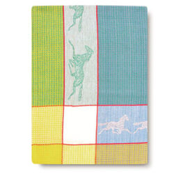 GT Reid 100% Cotton Kitchen Towel - Horses - Blue/Green