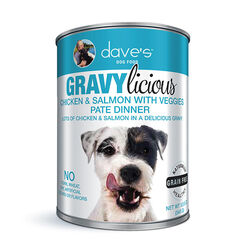 Dave's Pet Food Gravylicious Dog Food - Chicken & Salmon with Veggies Pate Dinner - 12 oz