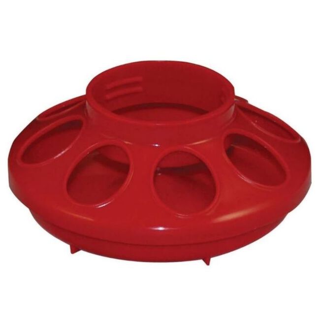 Harris Farms Plastic Baby Chick Feeder Base for Quart Jar - Red image number null