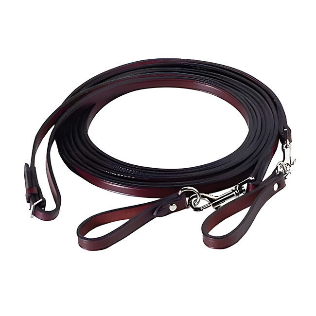 Tory Leather One Piece Draw Reins with Sliding Snaps image number null