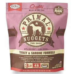 Primal Pet Foods Nuggets Grain-Free Turkey & Sardine Freeze-Dried Dog Food, 14 oz