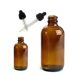 SKS Bottle & Packaging Boston Round Glass Bottle with Dropper