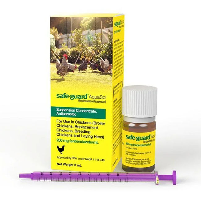 Merck Safe-Guard AquaSol Poultry Dewormer - 3 mL image number null