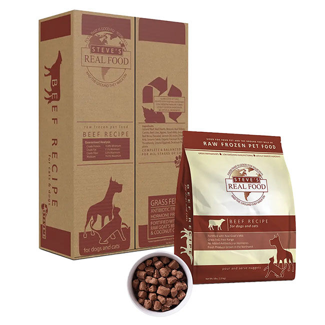 Steve's Raw Frozen Beef Recipe Dog Food - Nuggets image number null