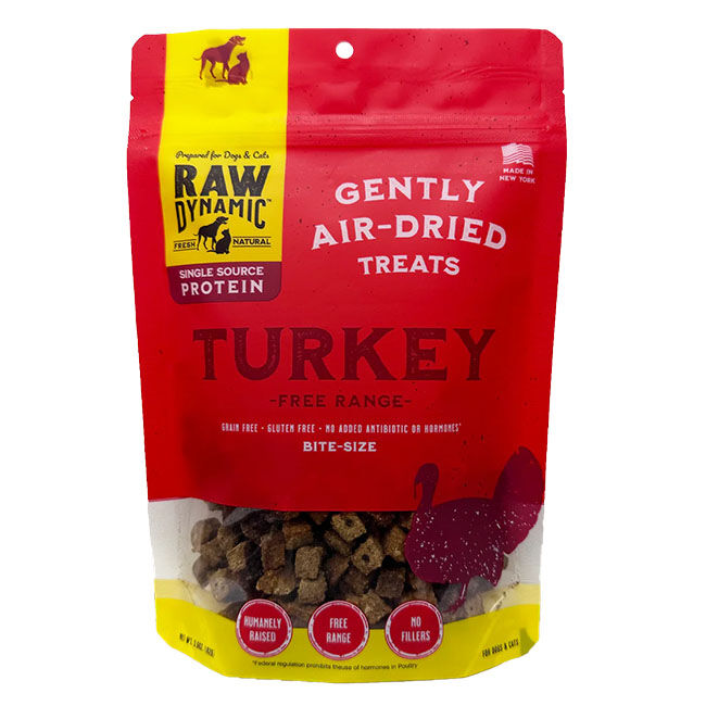 Raw Dynamic Gently Air-Dried Treats for Cats & Dogs - Turkey Formula - 3.6 oz image number null