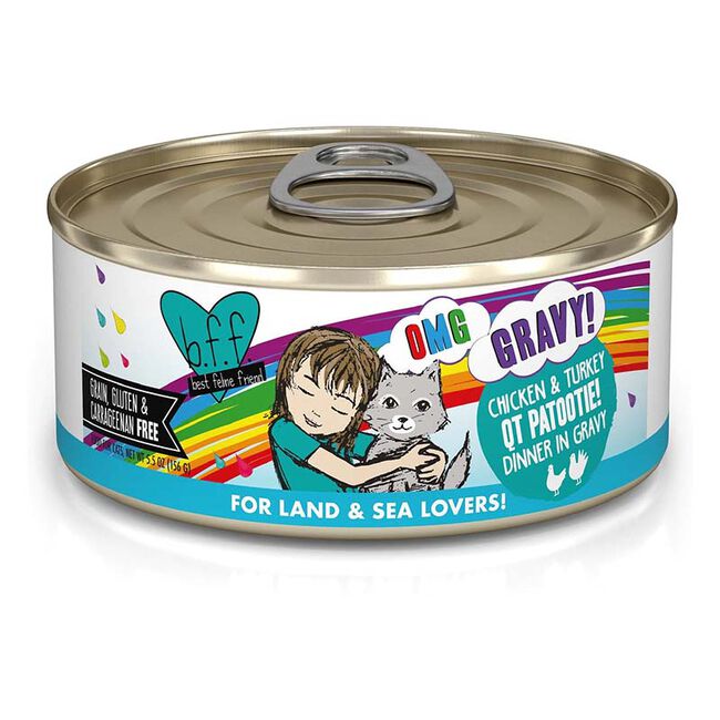 Weruva BFF OMG Cat Food - QT Patootie! Chicken & Turkey Dinner in Gravy - 5.5 oz image number null