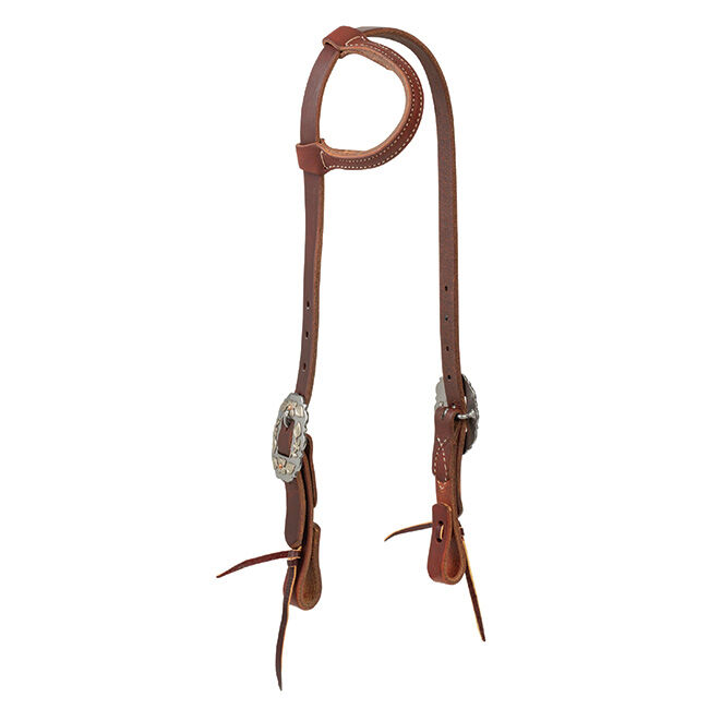 Weaver Equine Working Tack Sliding Ear Headstall with Designer Hardware image number null