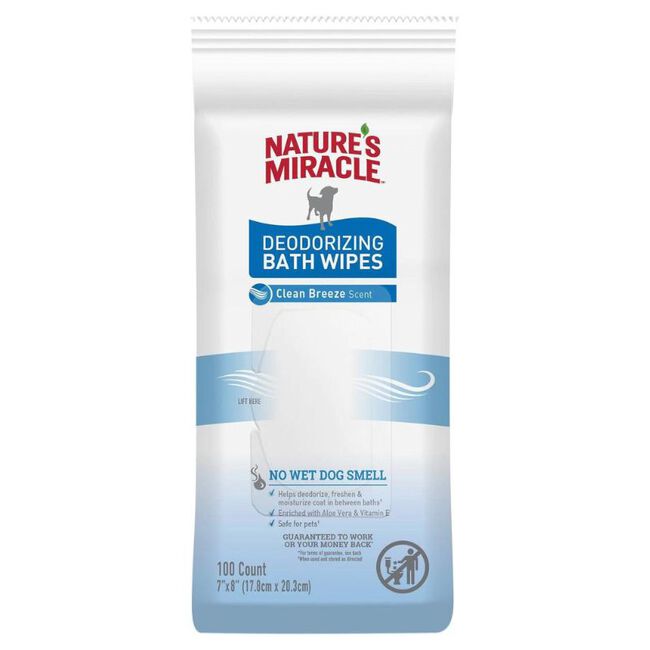 Nature's Miracle Fresh & Clean Deodorizing Dog Bath Wipes 100 ct image number null