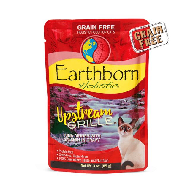 Earthborn Holistic Upstream Grille 3oz Tuna Dinner with Salmon Pouch Wet Cat Food image number null
