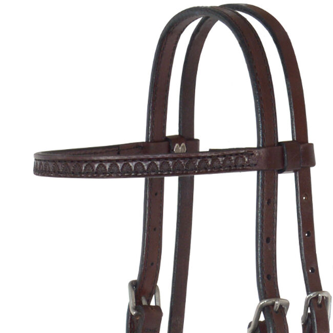 Circle Y 5/8" Shell Tooled Browband Headstall image number null