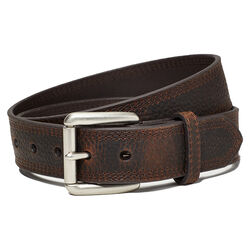 Ariat Men's Triple Row Stitch Belt - Brown Rowdy