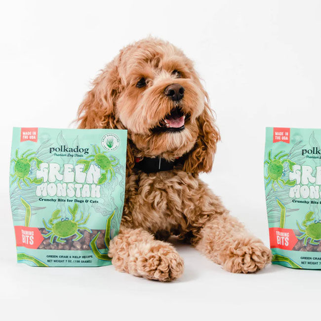 Polkadog Green Monstah Bits - Crunchy Bits for Dogs & Cats image number null