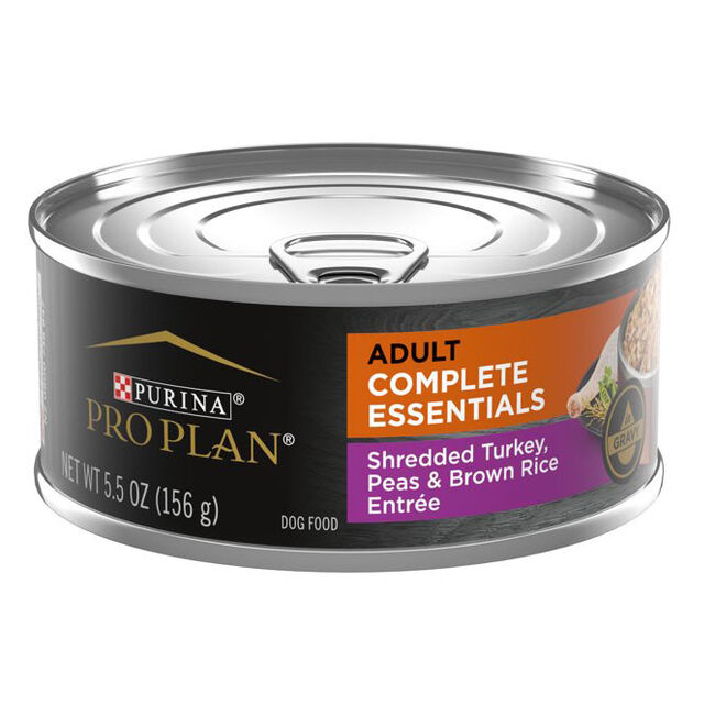 Purina Pro Plan Complete Essentials Adult Shredded Turkey, Peas & Brown Rice Entrée In Gravy Wet Dog Food image number null