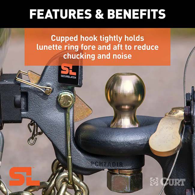 CURT SecureLatch Receiver-Mount Ball & Pintle Hitch image number null