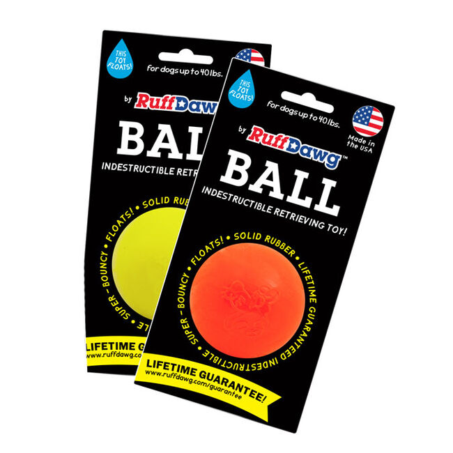 Ruff Dawg Ball - Rubber Retrieving Dog Toy - Assorted Colors image number null