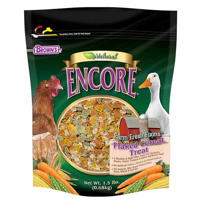 Brown's Encore Natural Farm Fresh Fixins Flaked Cereal Chicken Treat image number null