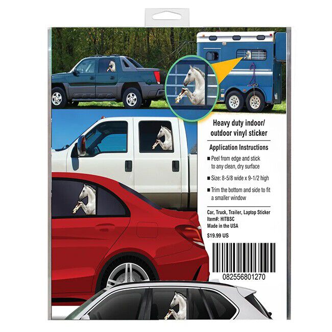 Horse Hollow Press Car Window Decal - Horse Drinking a Coffee image number null