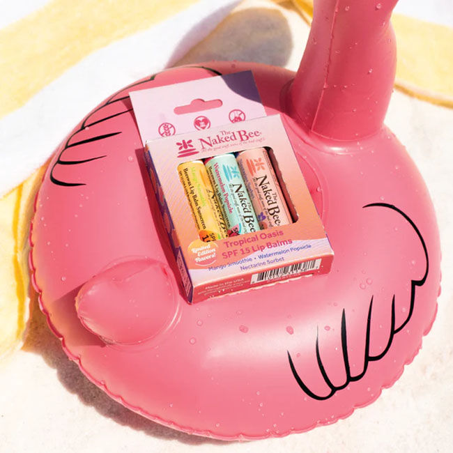 Naked Bee Tropical Oasis SPF 15 Lip Balm Trio image number null