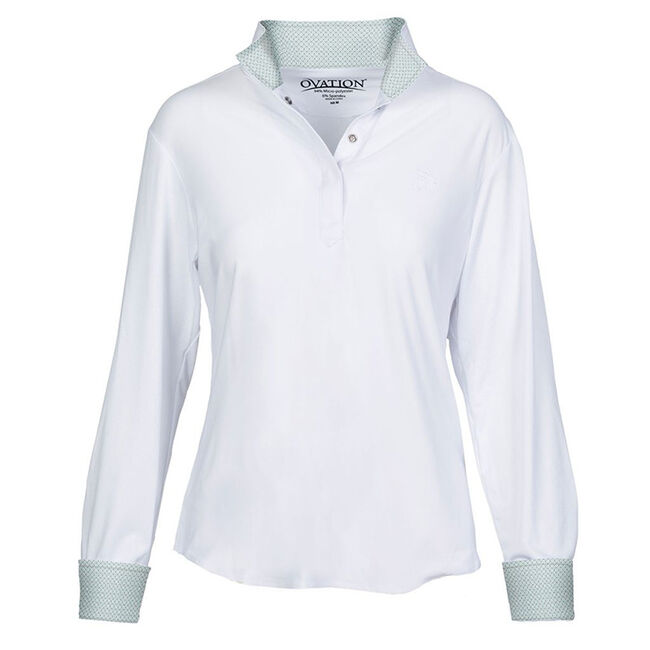 Ovation Women's Jorden Tech Long Sleeve Show Shirt - White Geo image number null