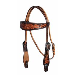 Professional's Choice Chocolate Floral Browband Headstall - Closeout