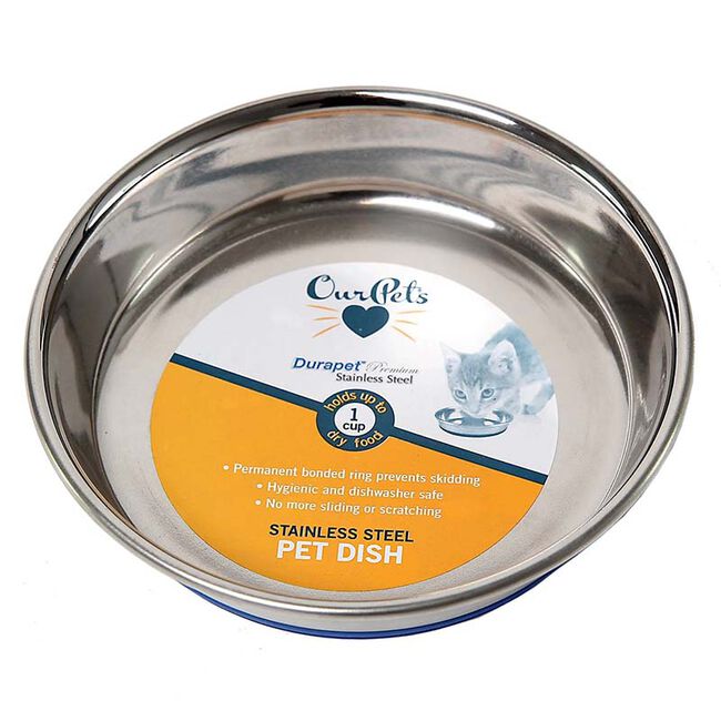 OurPets Durapet Stainless Steel Bowl for Cats image number null