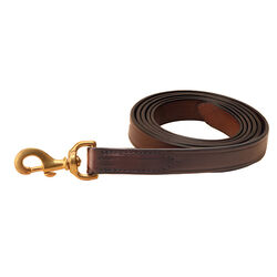Tory Leather 1” X 7’ Single Ply Leather Lead with a Brass Bolt Snap