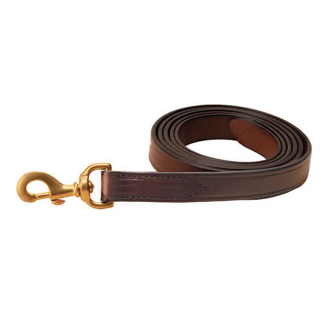 Tory Leather 1” X 7’ Single Ply Leather Lead with a Brass Bolt Snap image number null