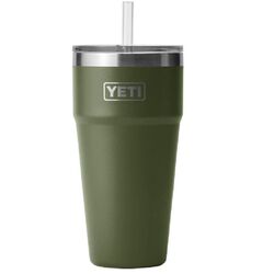 YETI 26 oz Rambler Stackable Cup with Straw Lid - Highlands Olive
