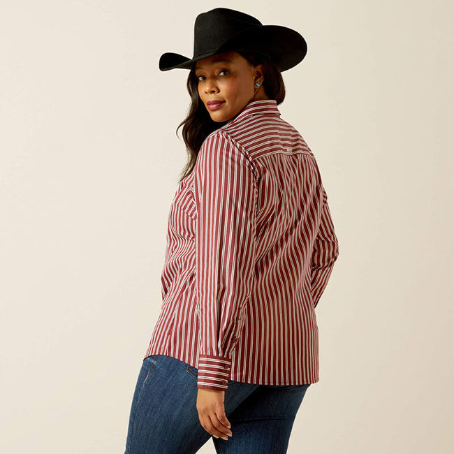Ariat Women's Kirby Stretch Shirt - Cabernet Stripe image number null