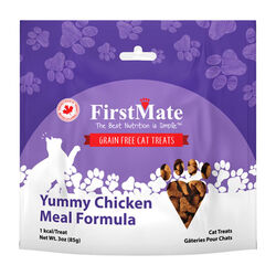 FirstMate Grain-Free Cat Treats - Yummy Chicken Meal Formula - 3 oz
