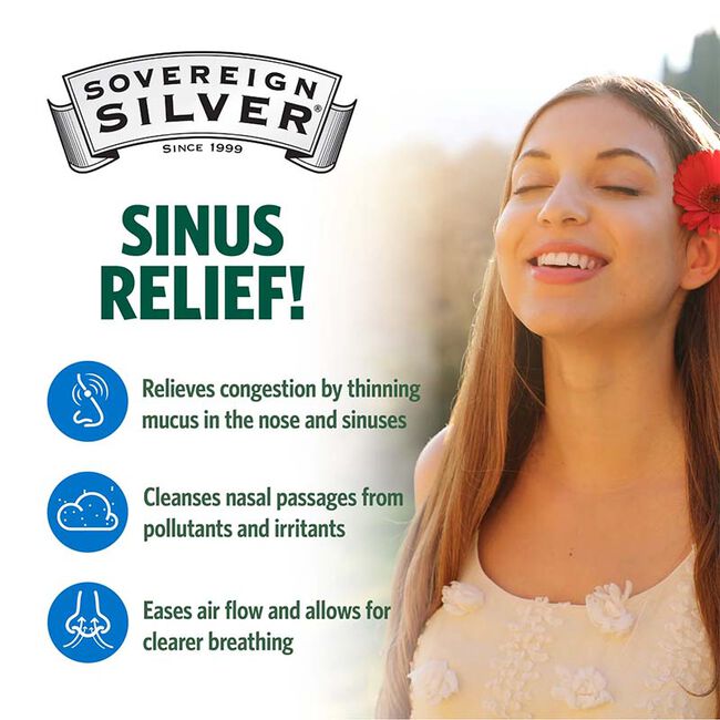 Sovereign Silver Natural Nasal Spray - Bio-Active Silver Hydrosol Sinus Relief image number null