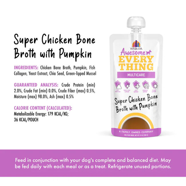 Weruva Awesome Everything Super Chicken Bone Broth with Pumpkin - 7 oz image number null
