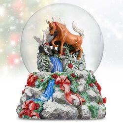 Breyer Holiday 2024 Musical Snow Globe - Winter Woodland