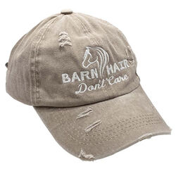 Kelley and Company Ponytail Ball Cap - Barn Hair Don't Care - Khaki