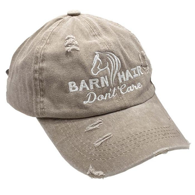 Kelley and Company Ponytail Ball Cap - Barn Hair Don't Care - Khaki image number null