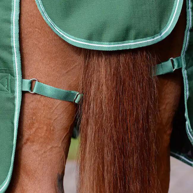 Saxon Defiant 1200D Standard Neck Medium Turnout - Hunter Green/White image number null