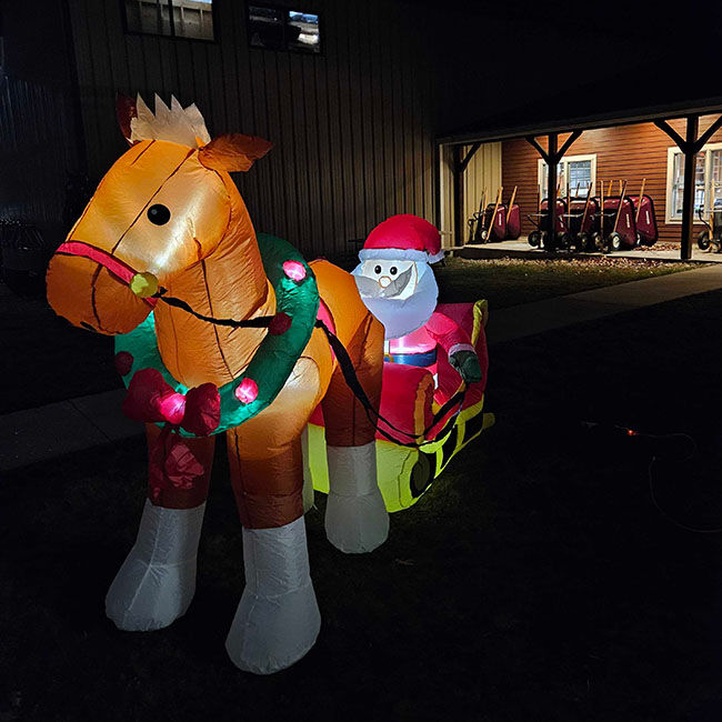 Ace Hardware Inflatable Christmas Lawn Decoration - Santa with Horse Carriage image number null